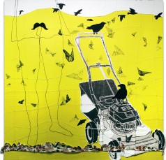 Crédit visuel : Rase-Ha! Je ris de me voir si belle, loin de ces bêtes velues, 2011, Béalou © L'Artothèque