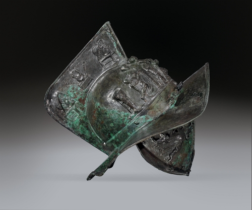 Casque de gladiateur. Bronze. Herculanum, caserne des gladiateurs. Museo Archeologico Nazionale di Napoli (MANN) 