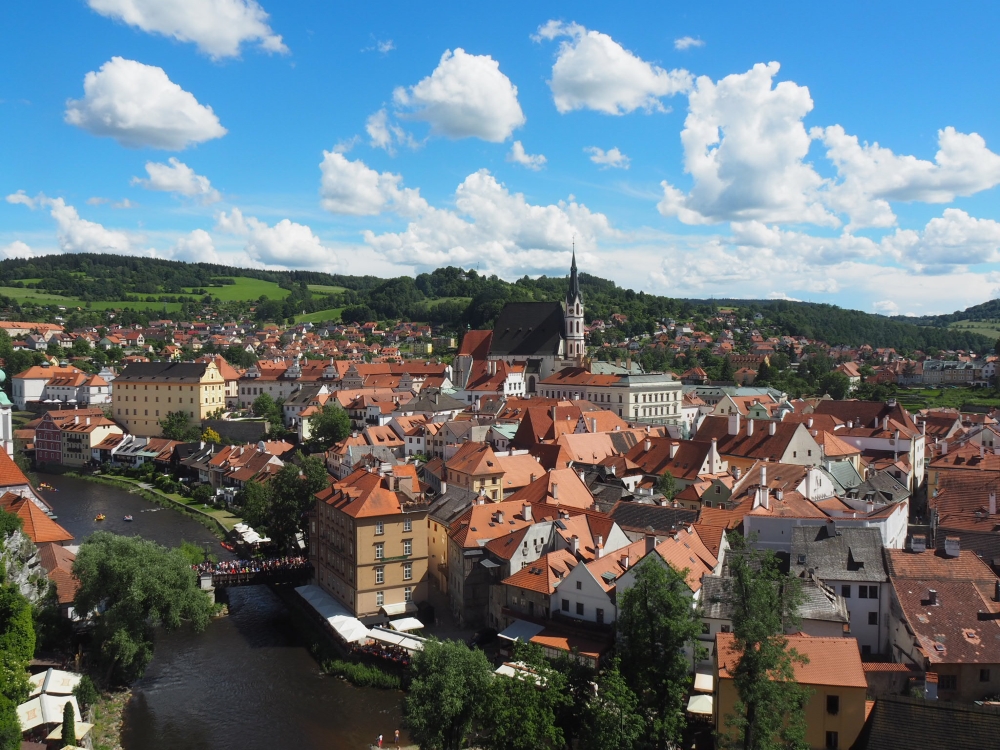 Vue de la ville médiévale de Český Krumlov. Photo: Marie-Julie Gagnon