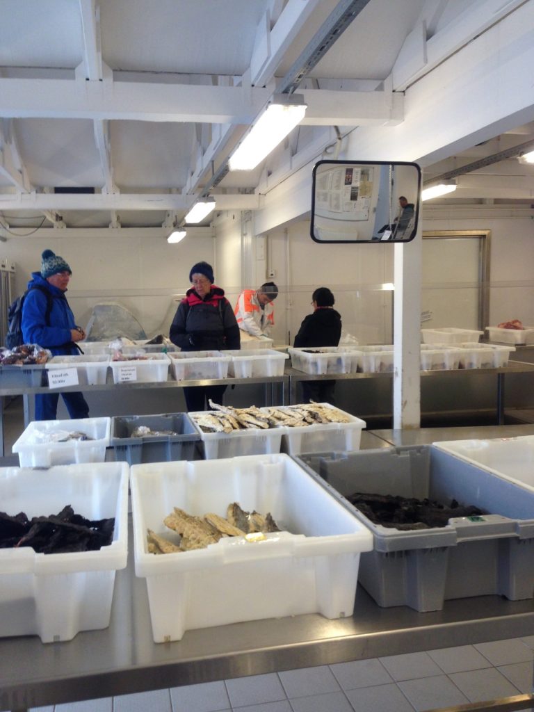Divers poissons frais ou séchés et viande de phoque au marché de Sisimiut. Photo: Véronique Leduc