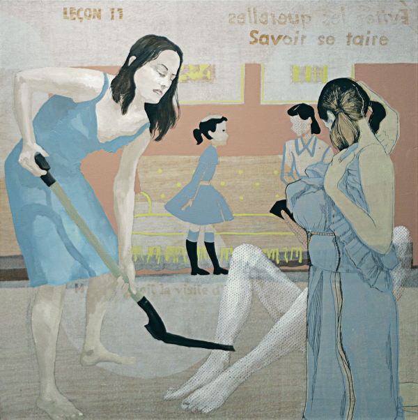 Savoir se taire, 2012. Marianne Pon-Layus. Acrylique et huile sur bois. 76,2 cm x 76,2 cm. © L'Artothèque