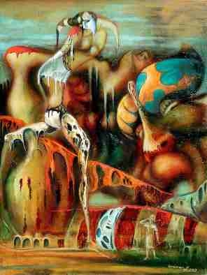 La créativité, Part XXXIX, 1997. Nikolaï Kupriakov. Huile sur toile. 103 cm x 78 cm. © L'Artothèque