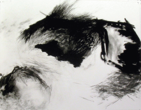 Sommes-nous ensemble entravés, no.1, Renée Lavaillante, 1990. Technique mixte sur papier. 107 x 142 cm. © L'Artothèque 