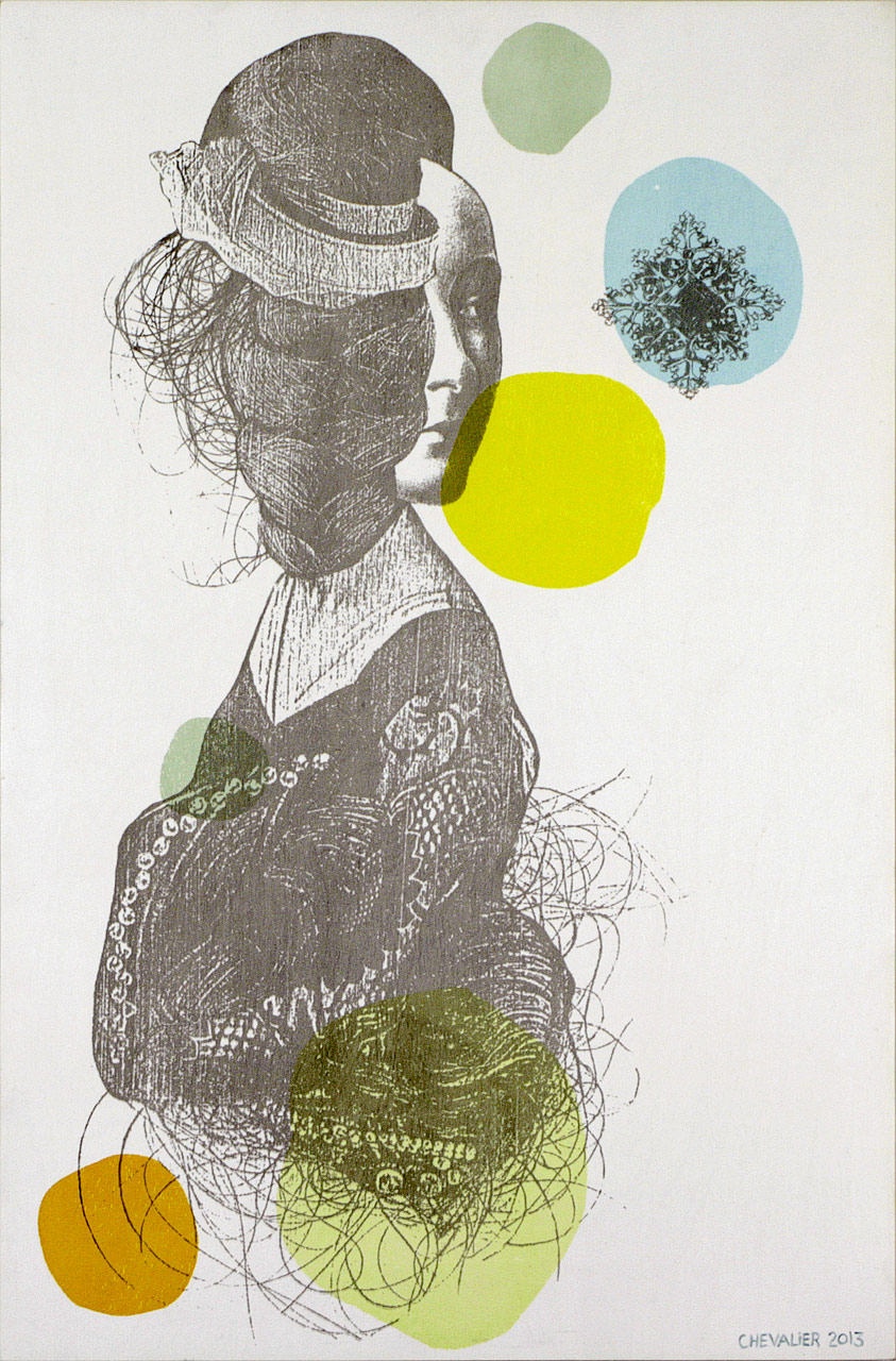Anne, 2013. Marianne Chevalier. Collage imprimé en sérigraphie sur bois. 50,8 x 76,2 cm. © L'Artothèque 