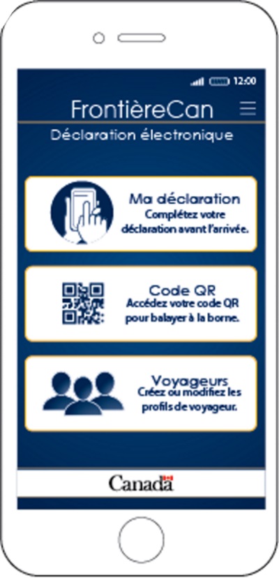 L'interface de la nouvelle application Photo: Site web de Agence des services frontaliers du Canada
