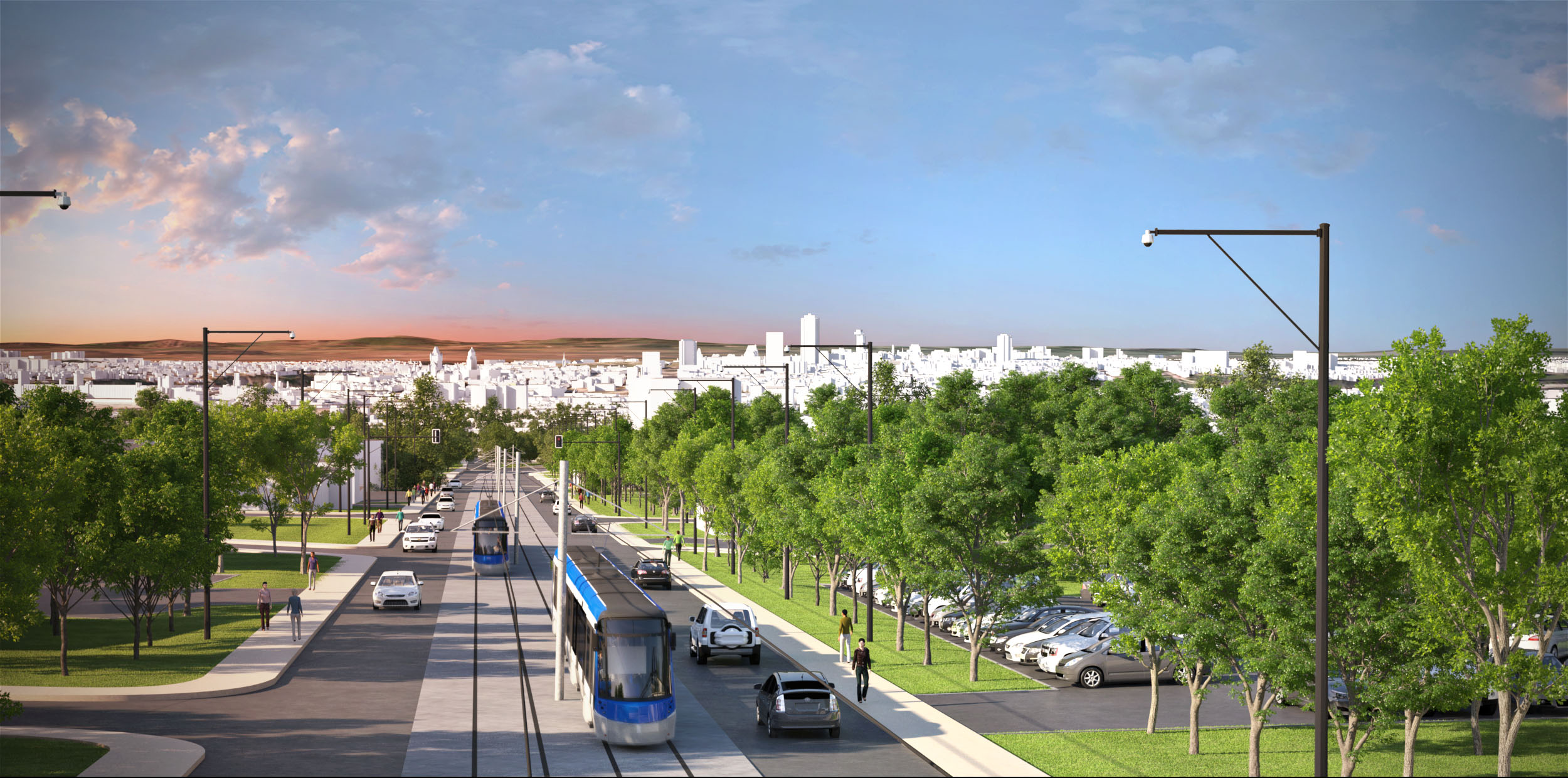 Maquette du tracé des tramways du projet de transport à Québec Photo: Réseau de transport de la Capitale