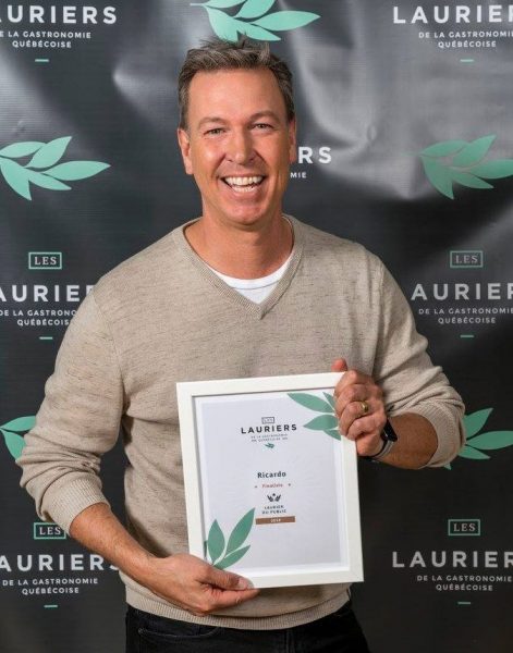 Ricardo, gagnant du Lauréat dans la catégorie Choix du public. Photo: Facebook Les Lauriers de la Gastronomie Québécoise