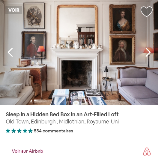 On en trouve de tous les goûts à Édimbourg sur Airbnb. Photo: airbnb.fr